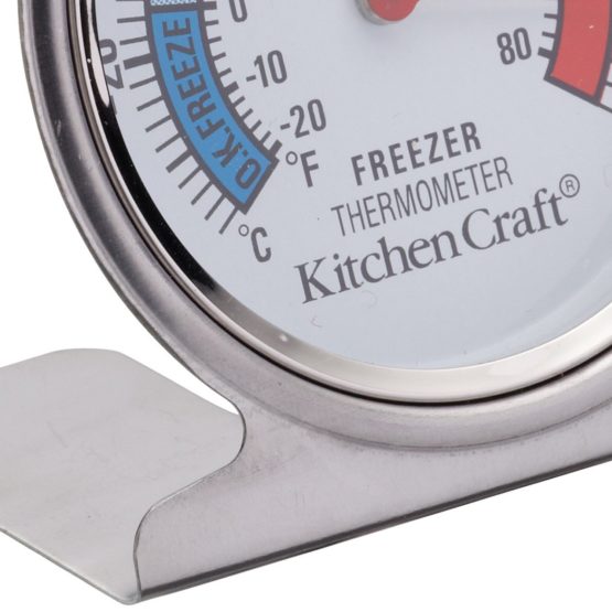 KitchenCraft Freezer / Fridge Thermometer with Min Max Temperature Guide, Stainless Steel, Silver - Image 3