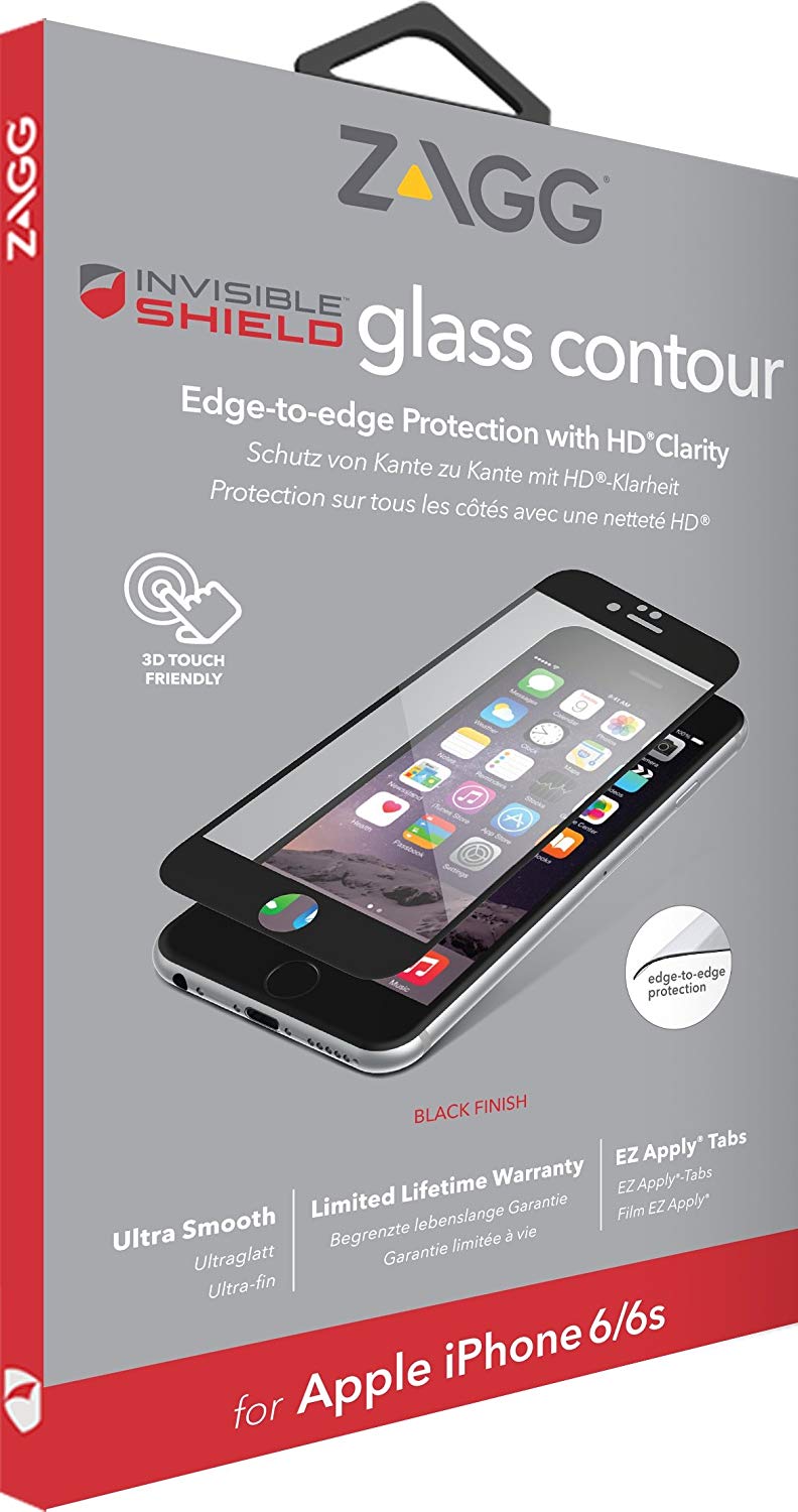 ZAGG InvisibleSHIELD Glass Contour Screen Protector for iPhone 6/6s - Black - Image 2