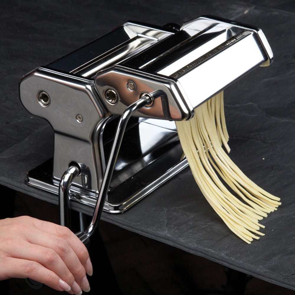 KitchenCraft World of Flavours Pasta Maker, Manual Pasta Machine with 9 Adjustable Thickness, Italian Deluxe - Image 4