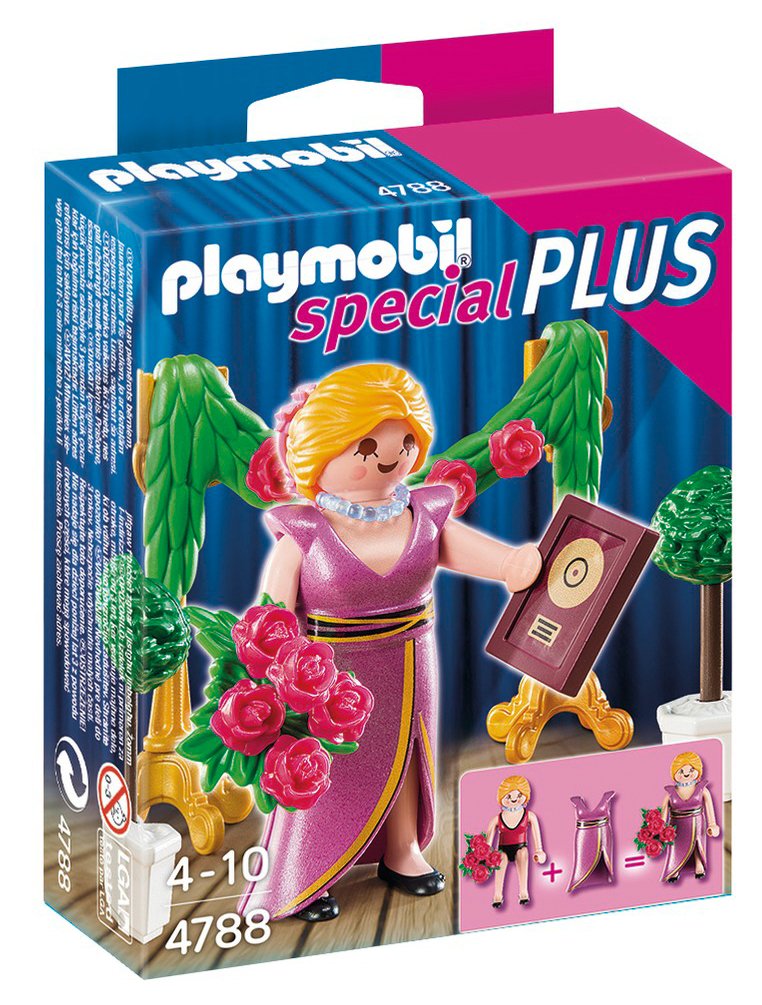 Playmobil 4788 Celebrity with Award, Fun Imaginative Role-Play, PlaySets Suitable for Children Ages 4+, Klar,rosa,roten