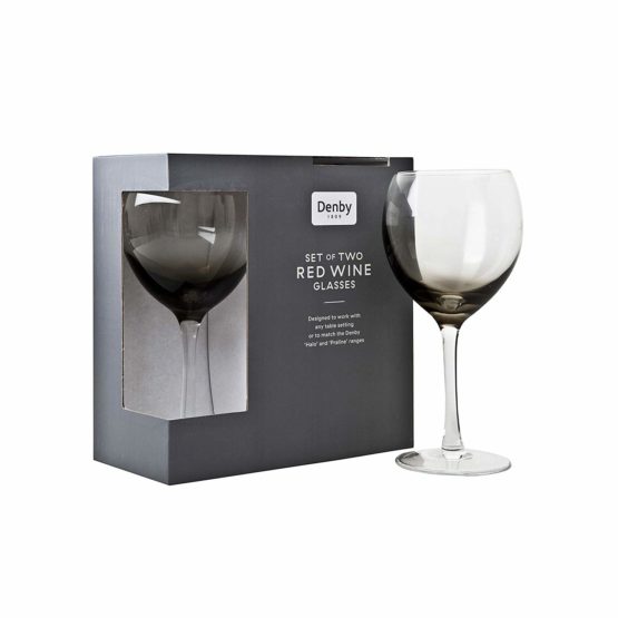 Denby 0.475 Litre Glass Halo/ Praline Wine Glass, Pack of 2, Red - Image 3