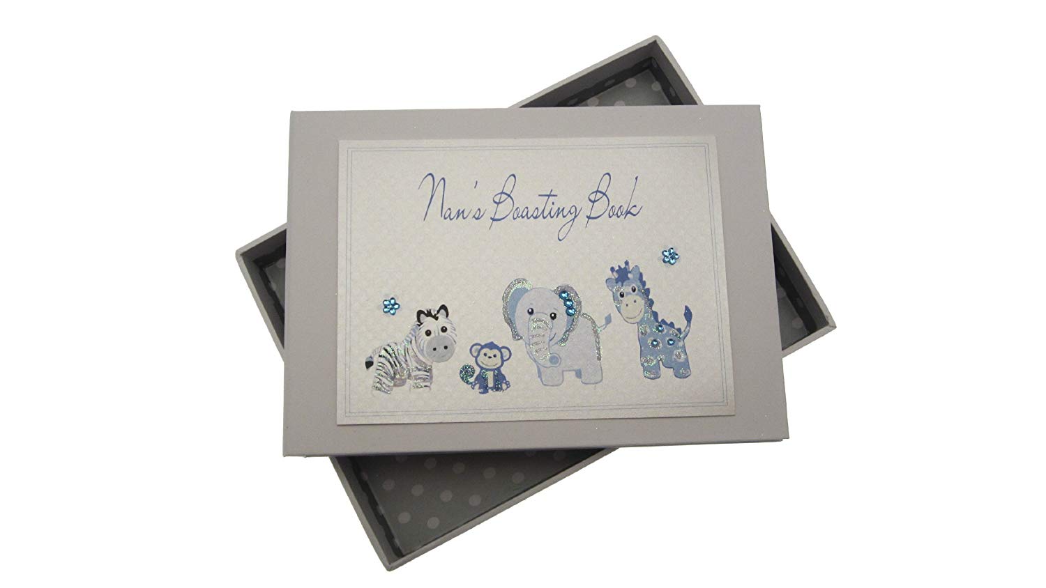 White Cotton Cards Nan's Boasting Book Tiny Photo Album Toys Range (Blue),12.5x17.5x2.5 cm