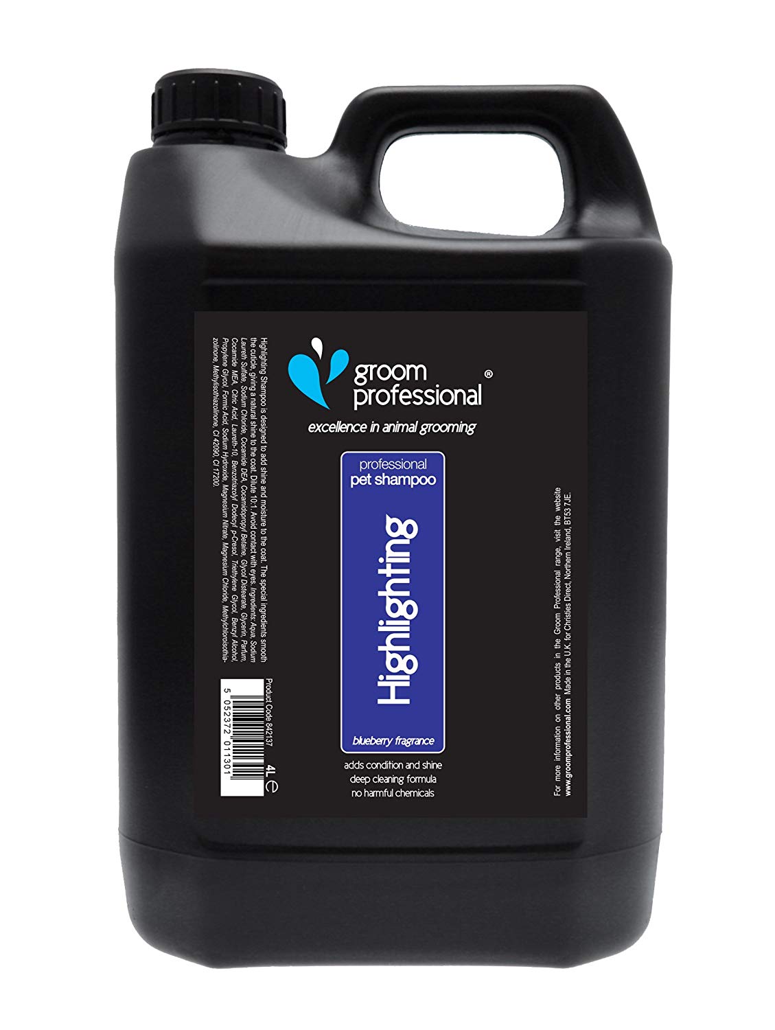 GROOM PROFESSIONAL Blueberry Highlighting Dog Shampoo, Deep Cleansing for Smelly Dogs, Brightens White Coats