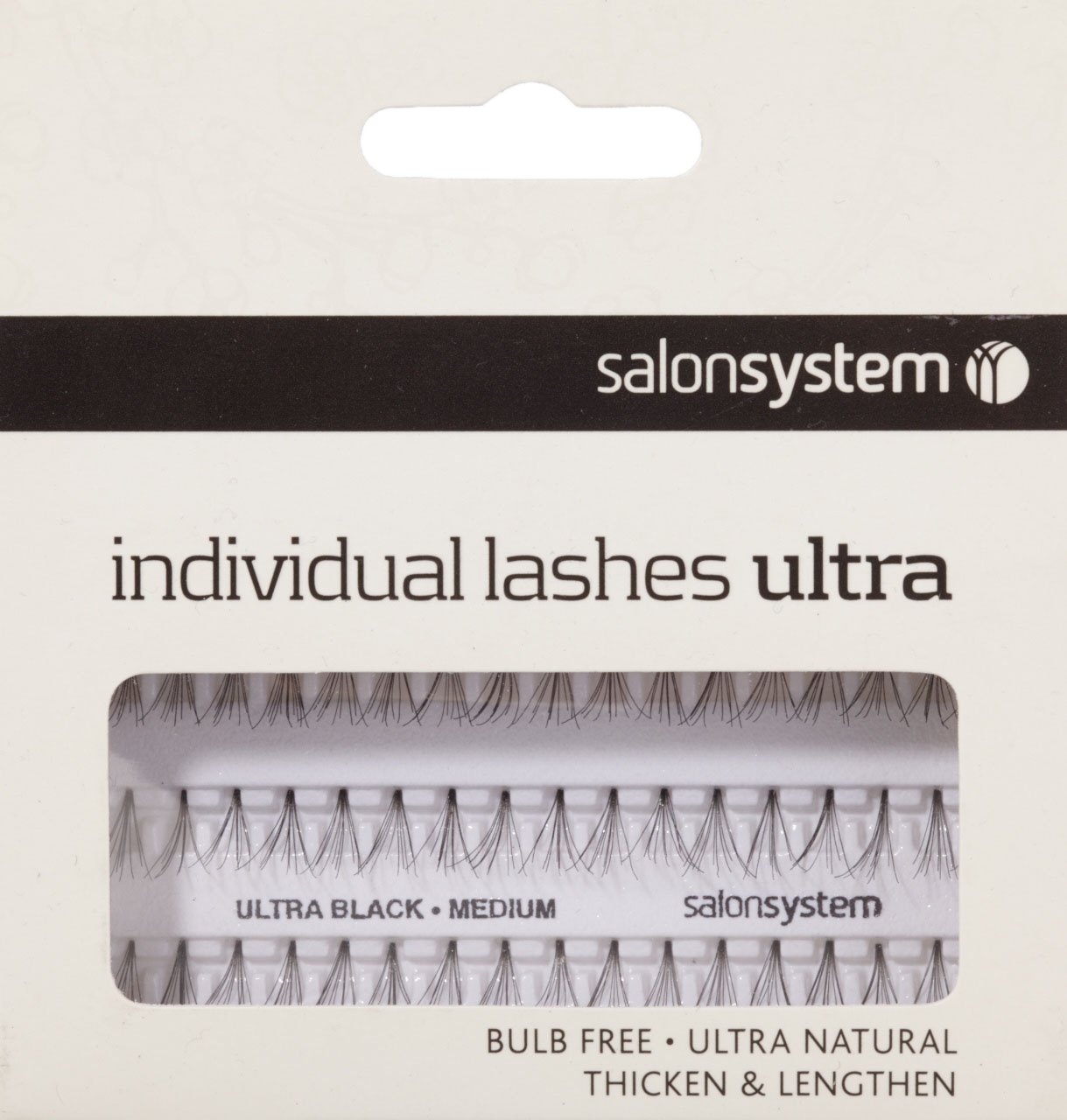 Salon System Individual Bulb Free Ultra Black Medium Flare Lashes, 0225112, 1 count (Pack of 1) - Image 2