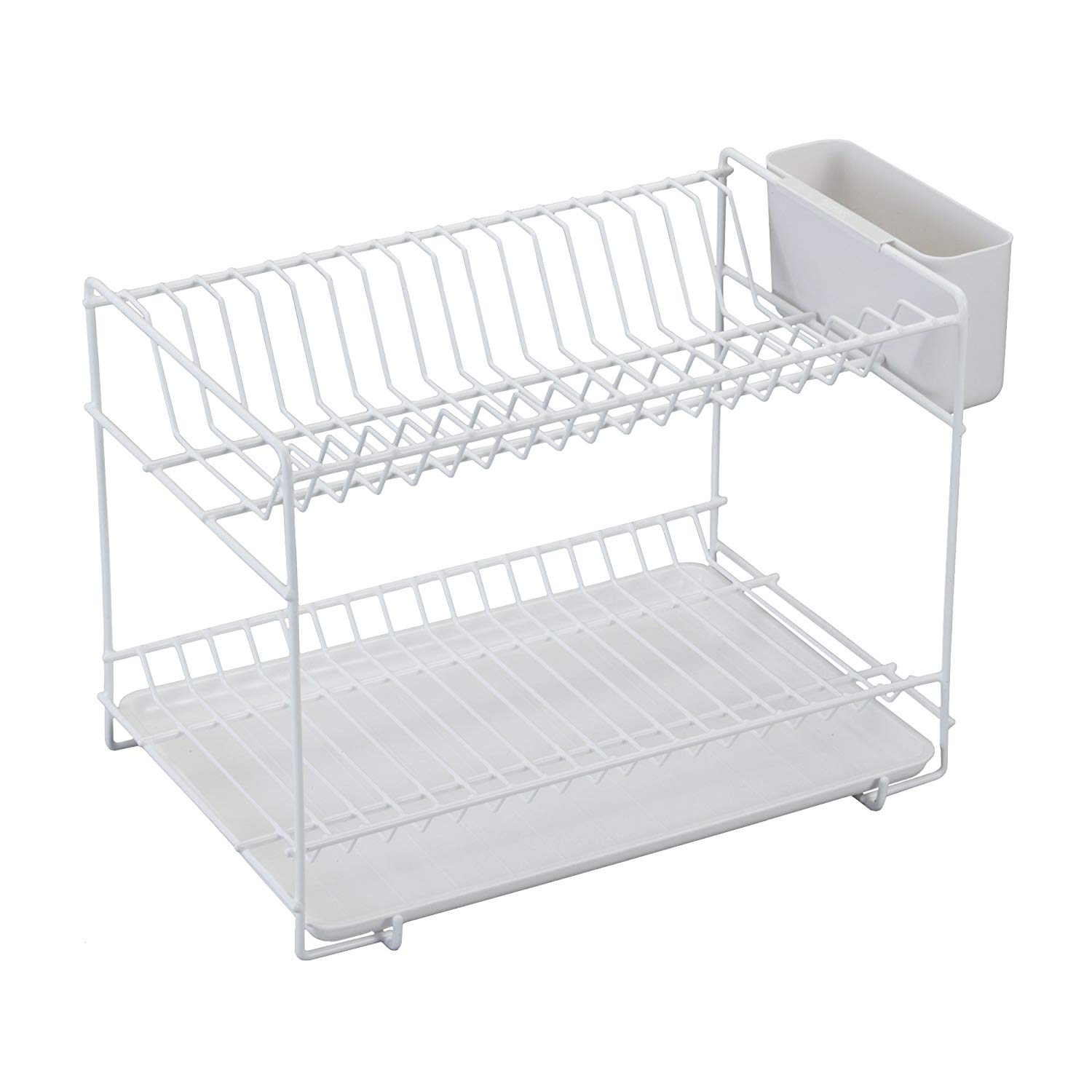 Sauvic Plastic Coated Dish Rack, White, Small, 89000, 38.5 x 25 x 28 cm