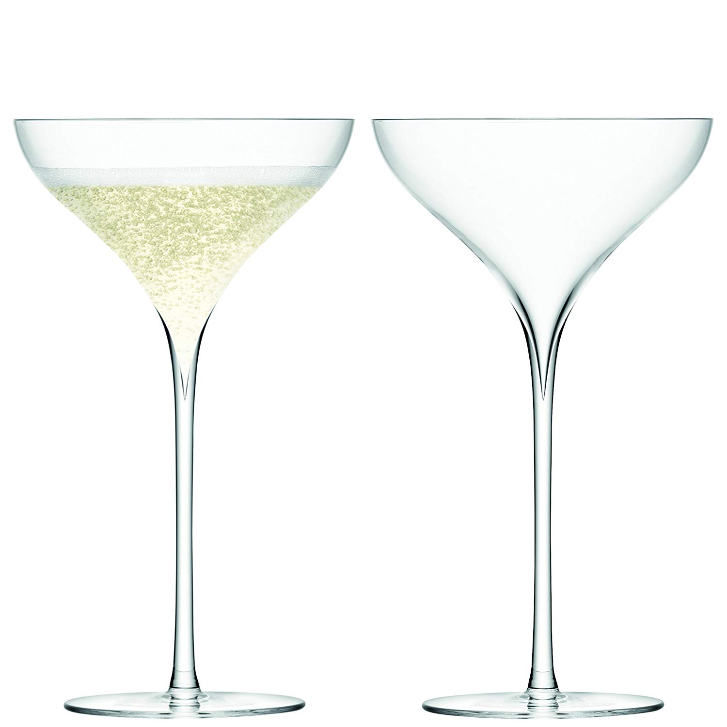 LSA International Savoy Champagne Saucers, 250 ml, Clear, Pack of 2