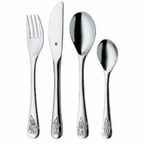WMF children Cutlery set 4-pieces Zwerge Cromargan 18/10 stainless steel brushed suitable from 3 years with embossed designs