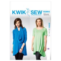 KWIK - SEW PATTERNS K3954 All Sizes Misses' Tunic, Pack of 1, White