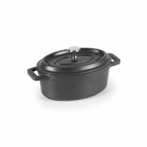 LACOR Cast Aluminium Oval Casserole, Black, One Size, 12 x 8.5 cm