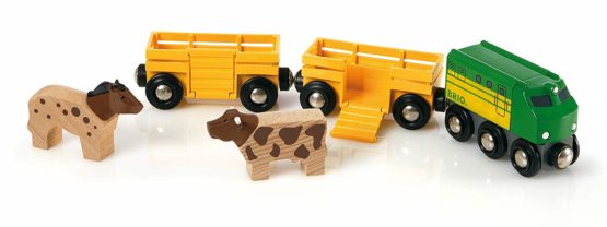 BRIO 33404 Farm Train for Kids Age 3 Years Up - Compatible with all BRIO Railway Sets & Accessories, Multicoloured