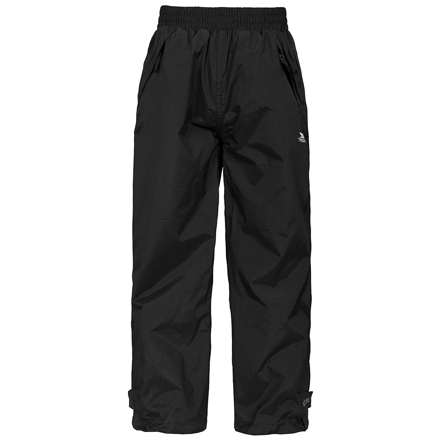 Trespass Unisex Kids Waterproof Windproof Walking Trousers Elastic Waist Echo Black, 9-10 Years