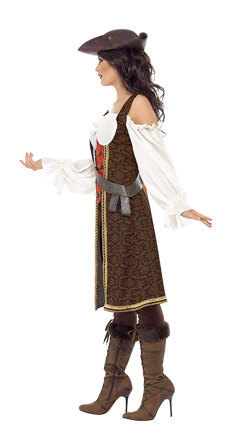 Smiffys High Seas Pirate Wench Costume Brown L Uk Size 16 18 Bigamart 6210