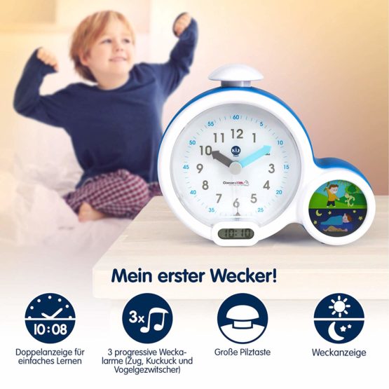 Claessens' Kids Kid'Sleep My First Alarm Clock and Sleep Trainer, Blue - Image 2
