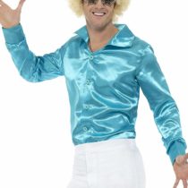 Smiffys 60s Shirt, Blue, M - Size 38"-40"