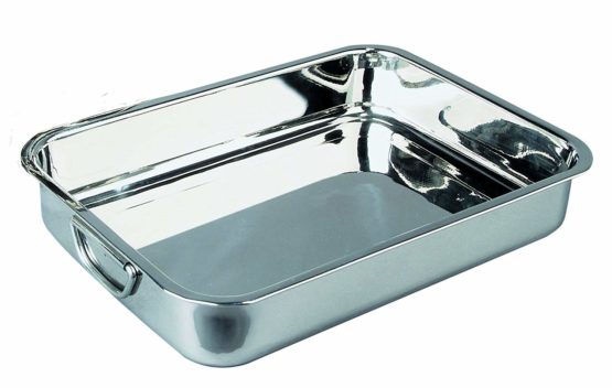 Ibili 651430 - Rustidera Classic Stainless steel with folding metal handles 32 x 24.5 x 5.5 cm