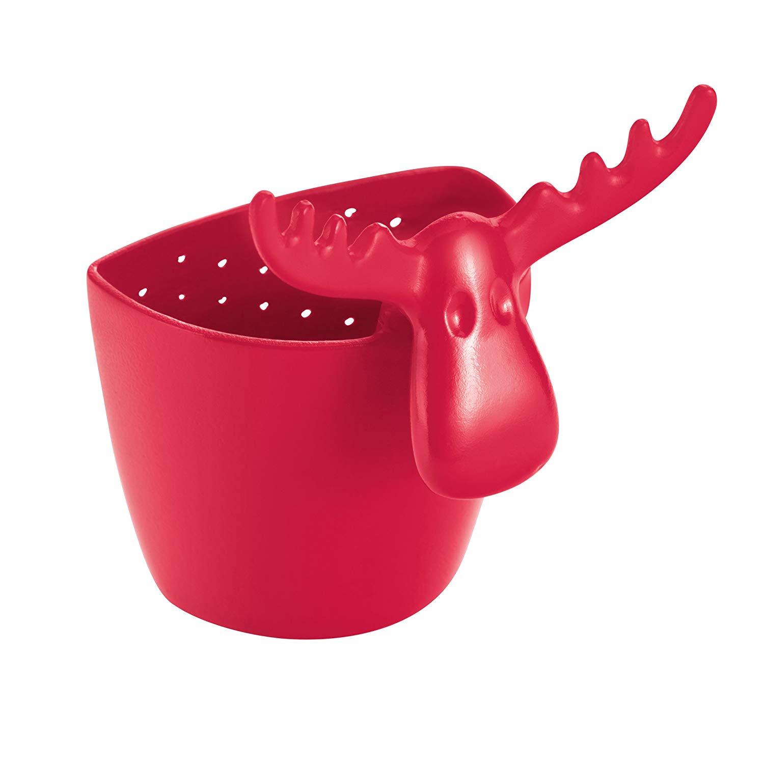 koziol Tea Strainer Rudolf, thermoplastic, Raspberry red, 6.6 x 7.3 x 9 cm, Solid Raspberry Red