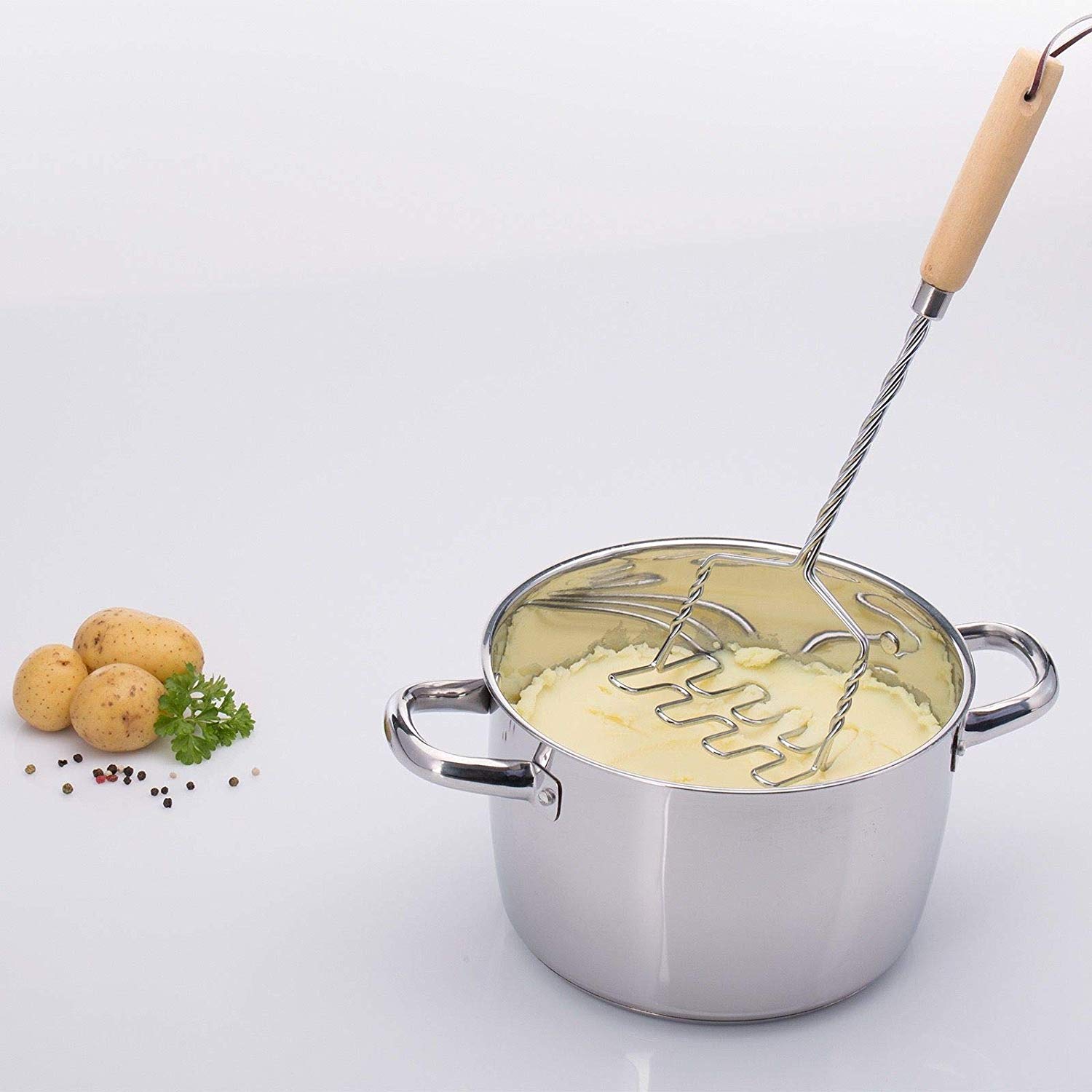 Westmark Stainless Steel Potato Masher, Silver/Beige, 34 x 11.5 x 8.5 cm - Image 3
