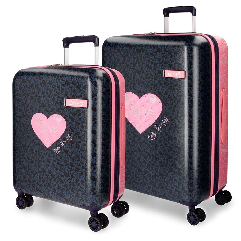 Enso Learn Multicoloured Luggage Set 55/70 cm Rigid ABS TSA Lock 119