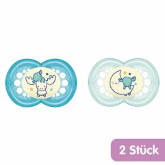 Pack Of 2 For Boys Assorted Colours BPA Free MAM 703911 Night Latex Dummies 16