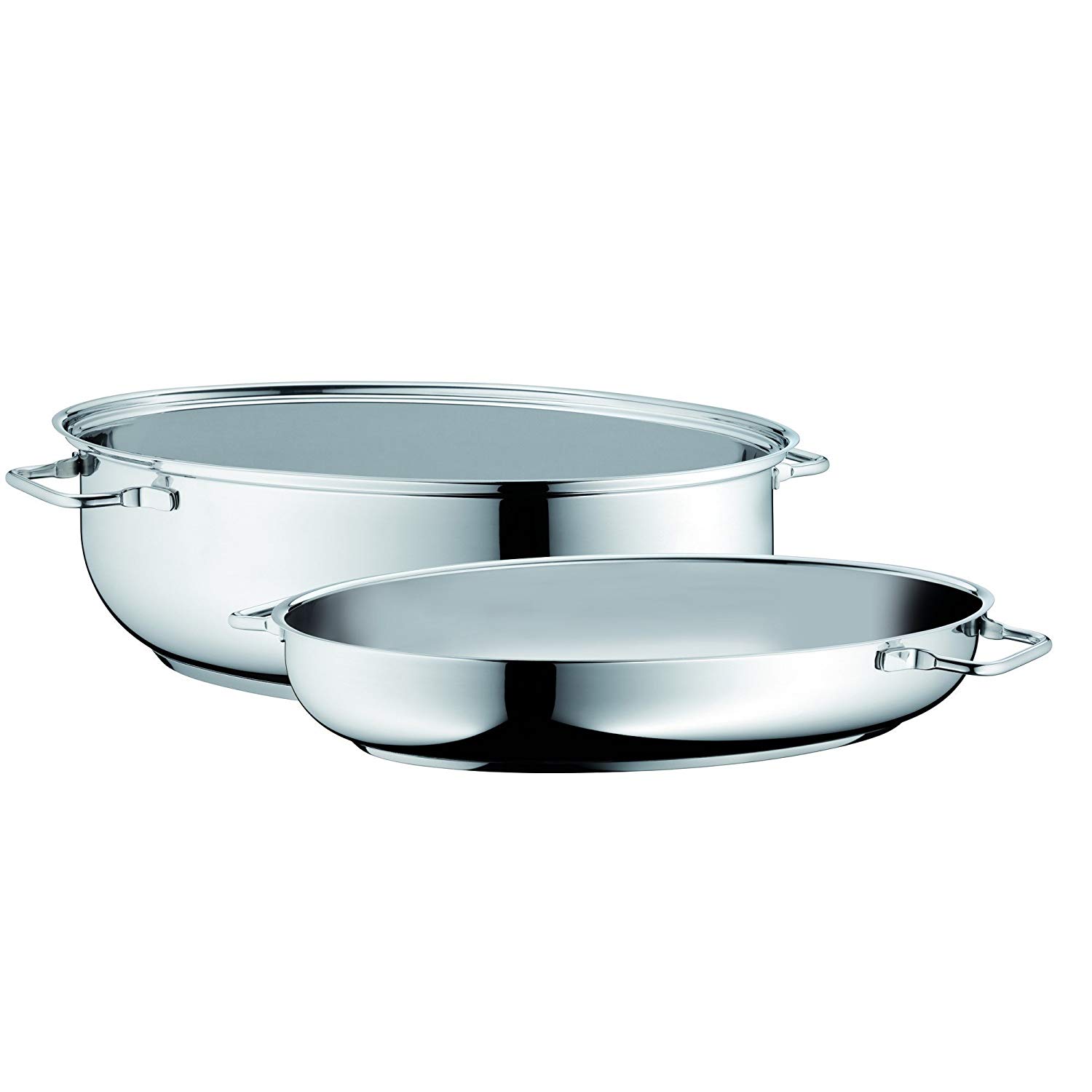 WMF roaster oval 41x28,5x18 cm approx. 8,5l lid as frying pan stainless steel brushed suitable for all stove tops including induction dishwasher-safe - Image 3