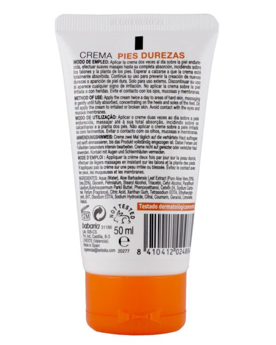 Babaria Aloe Vera Hard Skin Cream for Feet 50ml - Image 2