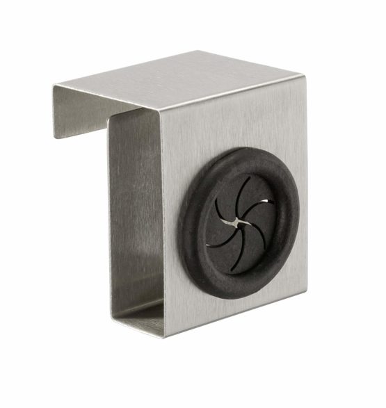 WENKO Kitchen Hook Push, Stainless steel, Silver matt, 4 x 5 x 6 cm