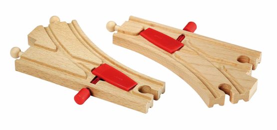 BRIO 33344 Mechanical Switches Wooden Train Track for Kids Age 3 Years Up - Compatible with all BRIO Railway Sets & Accessories, Multicoloured