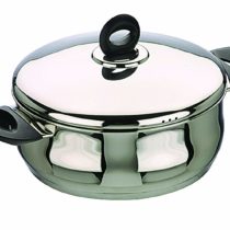 IBILI "Bali Belly Shape Casserole with Lid, Silver/Black, 28 cm, 2-Piece