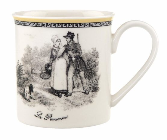 Villeroy & Boch Audun Chasse Coffee Mug, 300 ml, Height: 9.1 cm, Premium Porcelain, White/Multicolour, 0.3 Litre