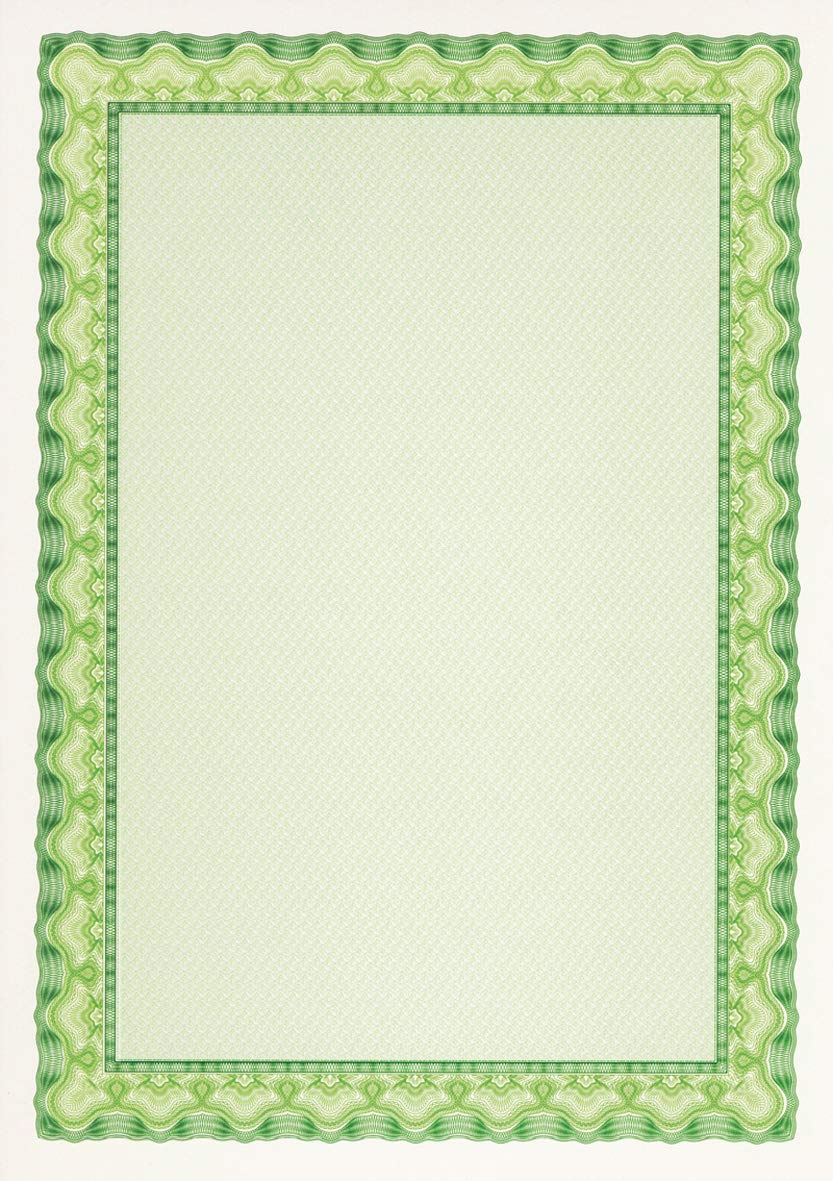 APLI dsd1054 70 Helical Certificate A4 Inkjet Paper, 115 g, Shell, Emerald Green, Coquille Vert Emeraude