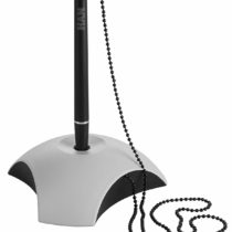HAN 1751-31, DELTA pen holder. Attractive, elegant and stylish. Premium quality with extra long chain, light-grey/black