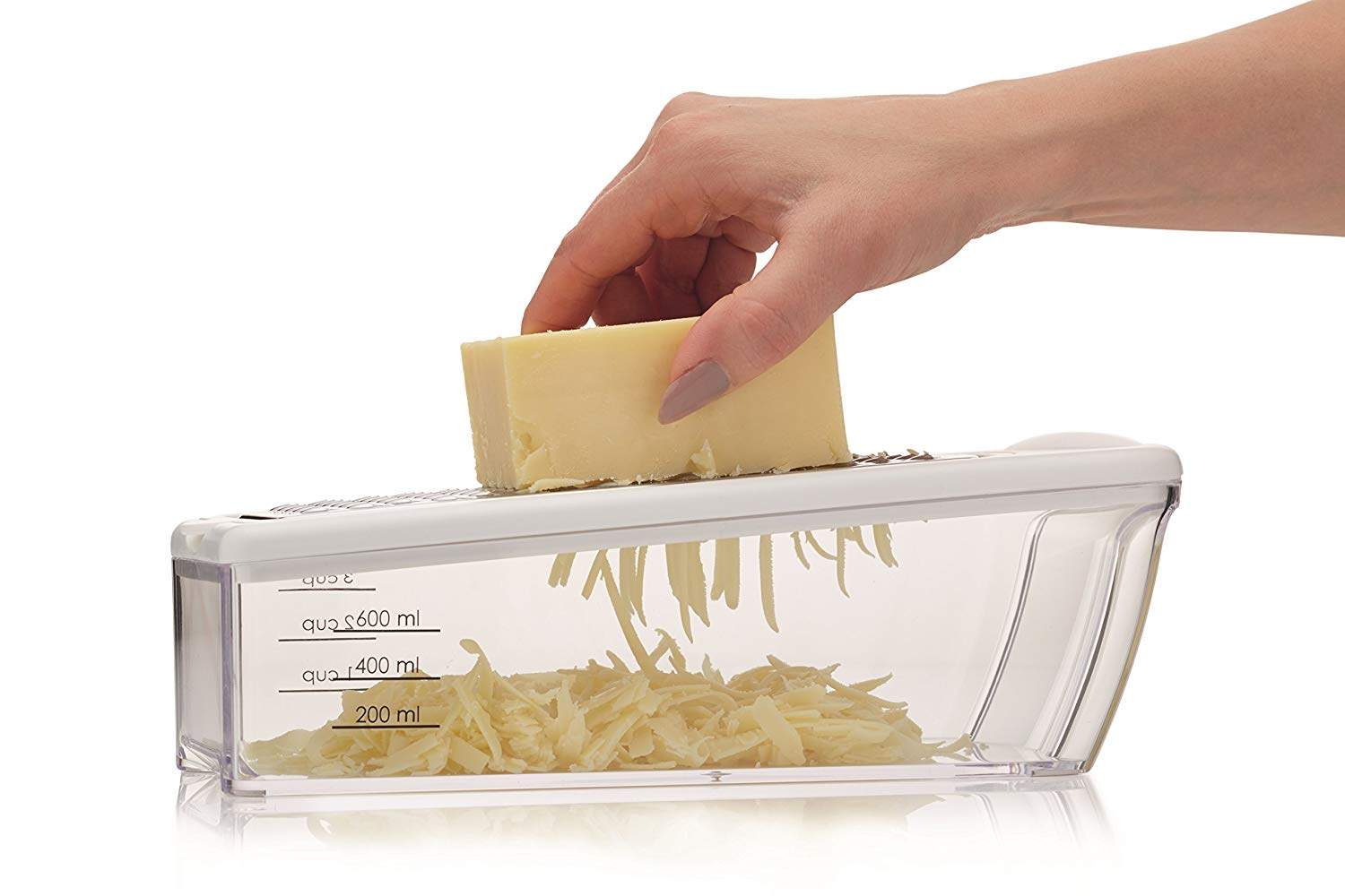 KitchenCraft Cheese Grater with Container, Gift Boxed, Plastic/Stainless Steel, 23 x 8 x 6 cm, Transparent - Image 3