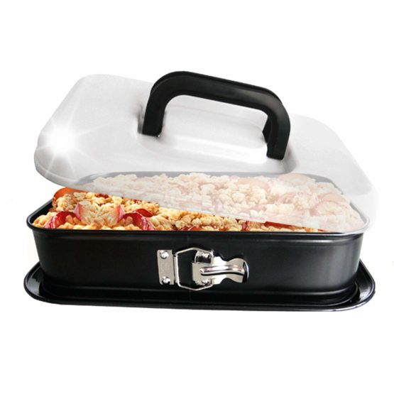 KAISER Springform Pan Rectangular 36 x 24 cm Bake & Take Very Good Non-Stick Coating Secure Premium Carrying Cover with Folding Handle Practical For Storing and Keeping Fresh - Image 2