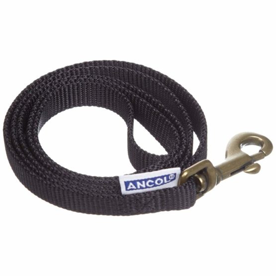 Ancol Viva Soft Touch Padded Snap Lead Black, Size 180 x 2.5 cm, Max kg 75 kg, Weather Proof