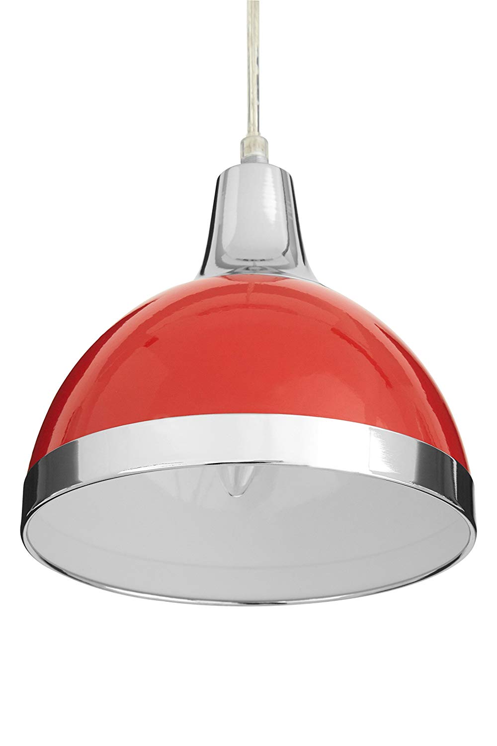 Premier Housewares E27 Edison Screw 40 W 3 Ceiling Light Shade Ceiling Lights Red Pendant Lighting Ceiling Pen - Image 4