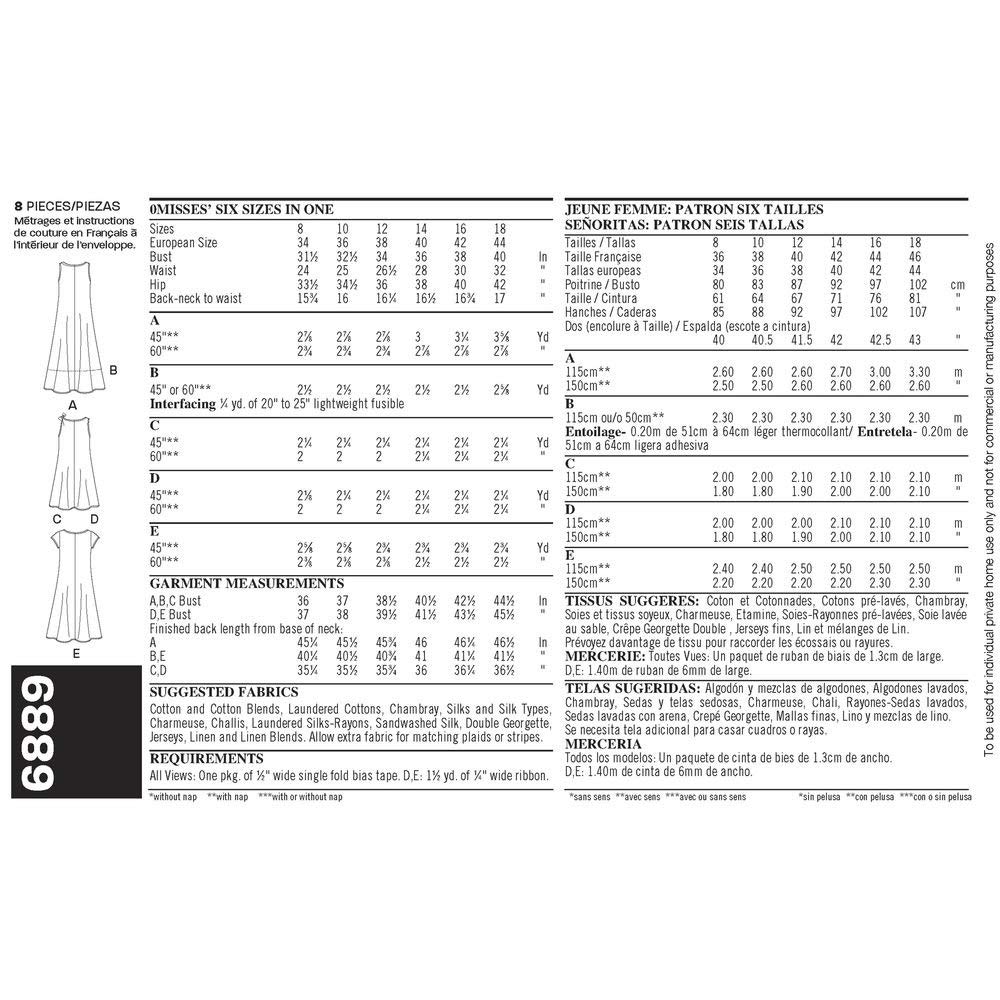 New Look Sewing Pattern 6889: Misses Dresses, Size A, Paper, White, A (8-10-12-14-16-18) - Image 4