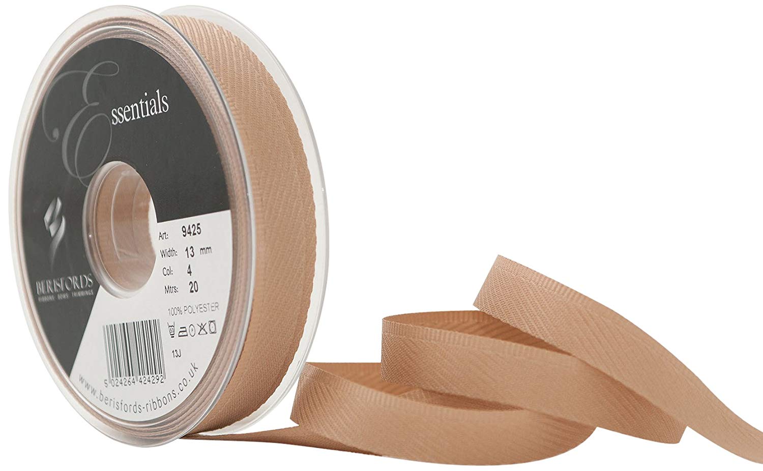 Berisfords 13 mm Kick Tape, Ecru