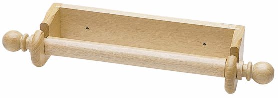 KitchenCraft Wall Mounted Kitchen Roll Holder to Fit 25 cm Paper Towels, Beechwood, 29 cm