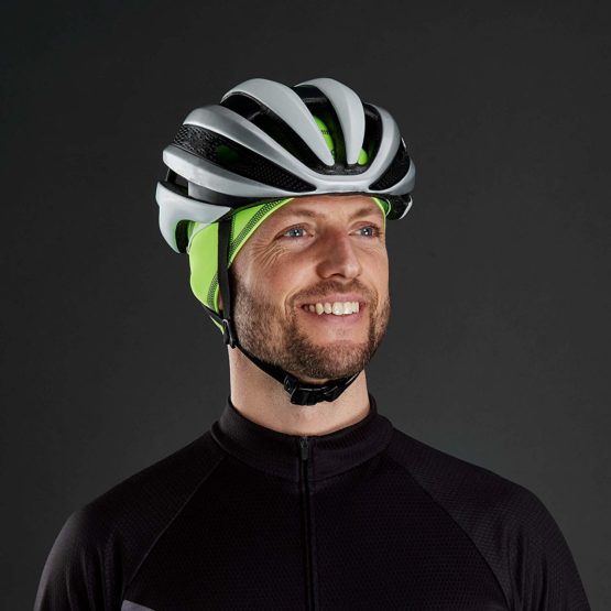 GripGrab Lightweight Thermal Under Helmet Cycling Running Skull Cap - Winter Bicycle Hat - Black, Neon HiViz Headwear - Image 4
