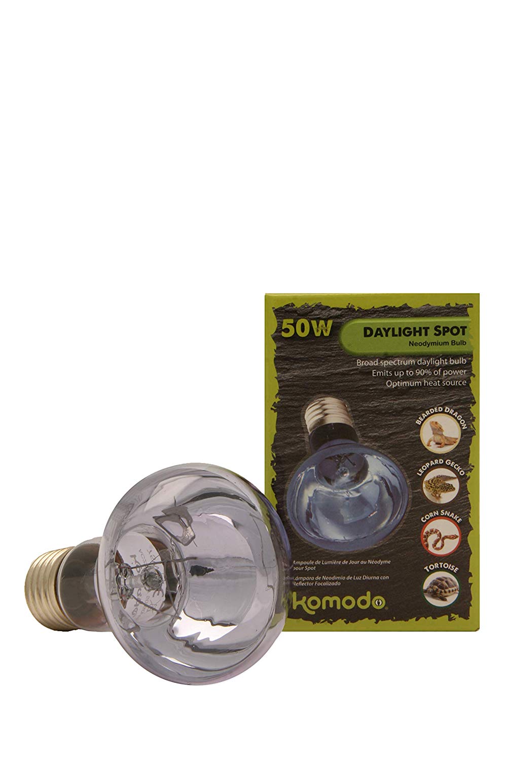 Komodo Neodymium Daylight Spot Lamp ES, 50 Watt, 82210, Clear