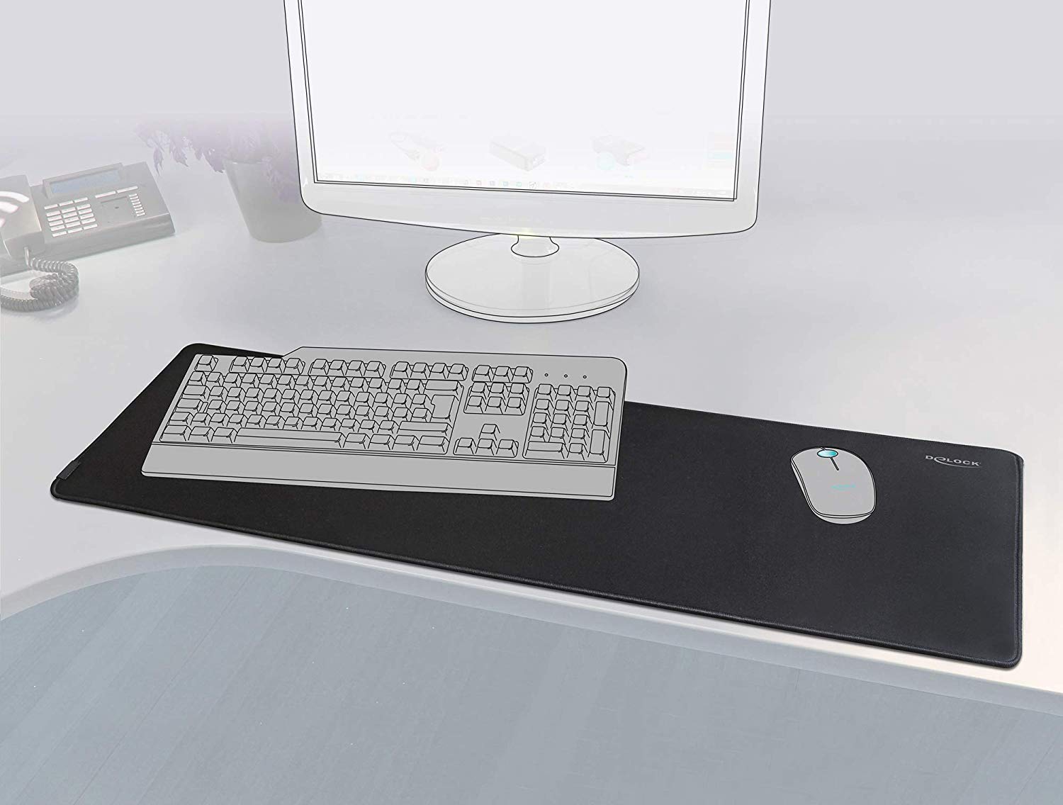 Delock XXL Gaming Mouse Mat, Water-Repellent, 915 x 280 mm, Mouse Mat, 12557, black - Image 3
