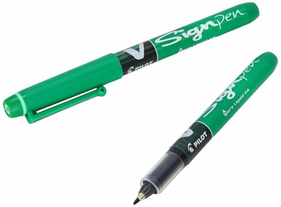 Pilot V Sign Pen Liquid Ink 2.0 mm Tip - Green, Box of 12 - Image 2