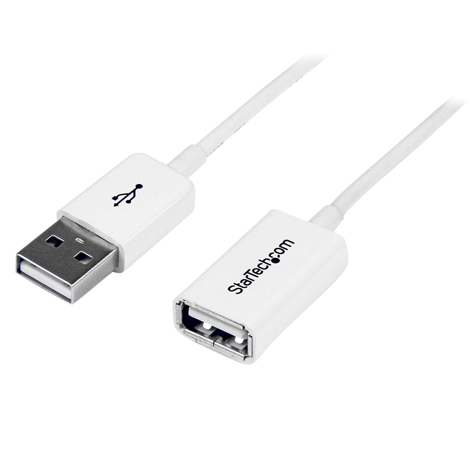 StarTech.com 3m White USB 2.0 Extension Cable Cord, A to A, USB Male to Female Cable, 1x USB A (M), 1x USB A (F), White