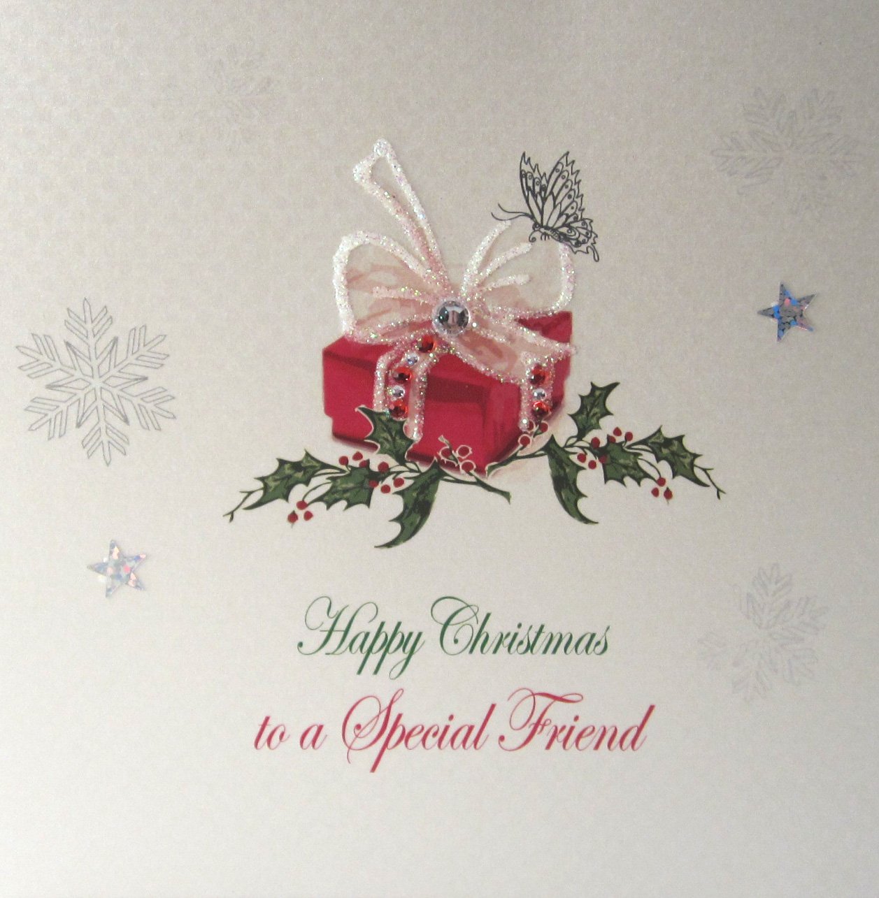 White Cotton Cards Special Friend Handmade Christmas Card