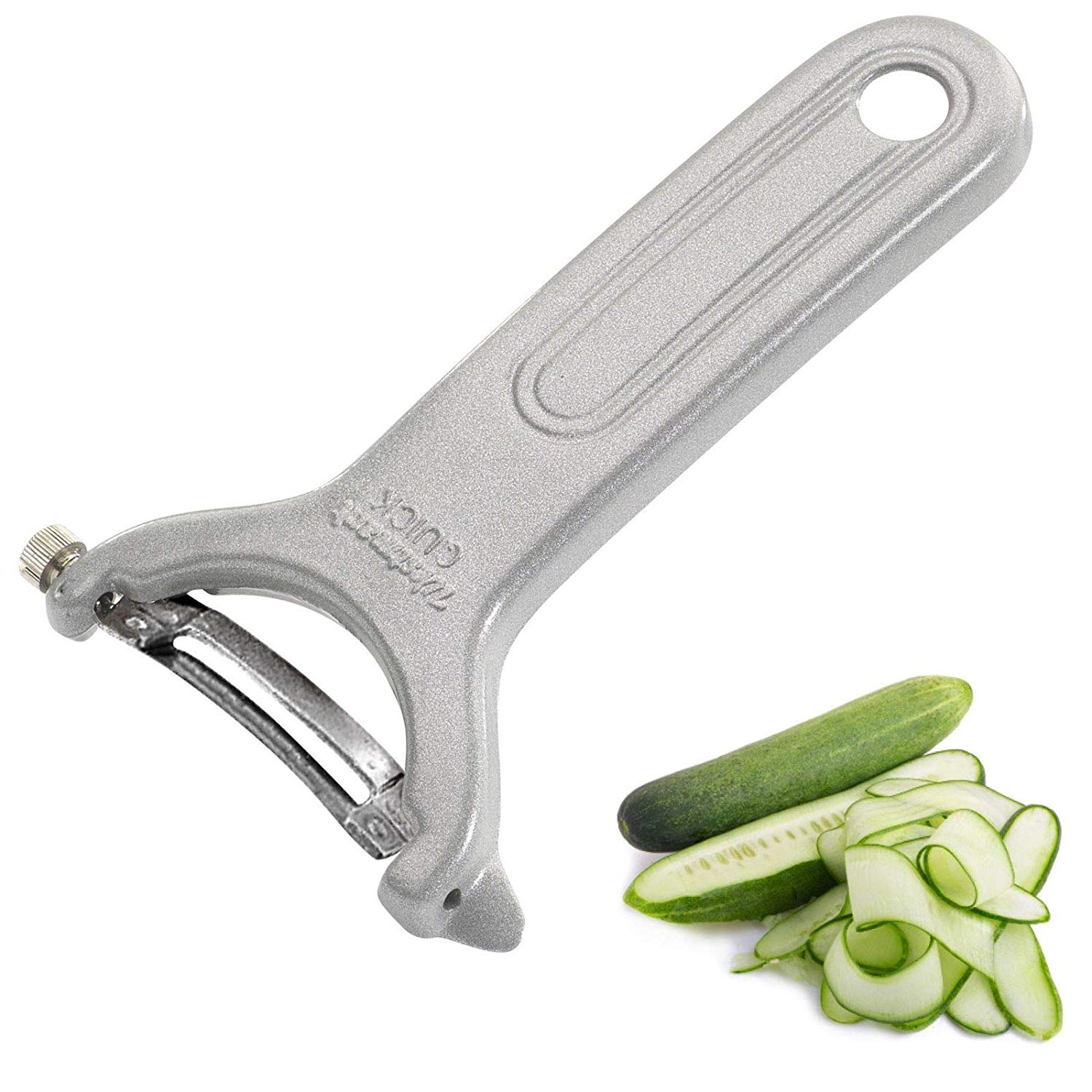 Westmark Vegetable/Asparagus Swivel Peeler, Quick, Curved Stainless Steel Blade, Aluminium Coating, 60952270