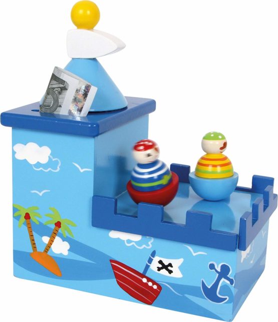 small foot 5819 Musical money box dancing pirates made of wood, pirates dance to a melody and promote savings - Image 2