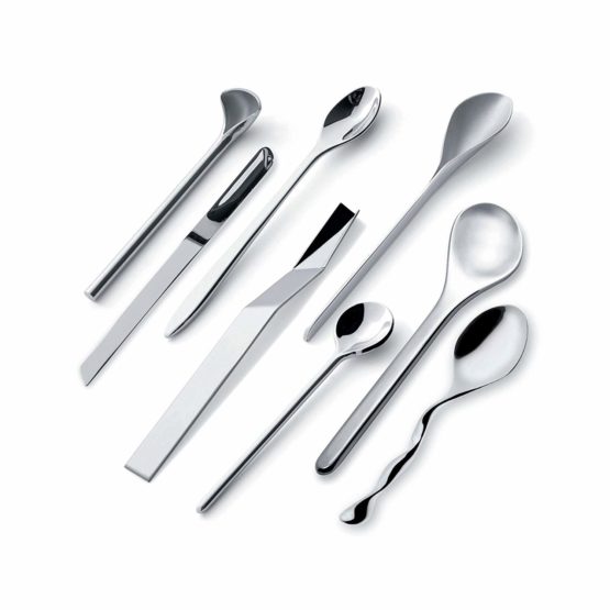 Alessi Officina Set of 8 Assorted Coffee Spoons, Silver - Image 3