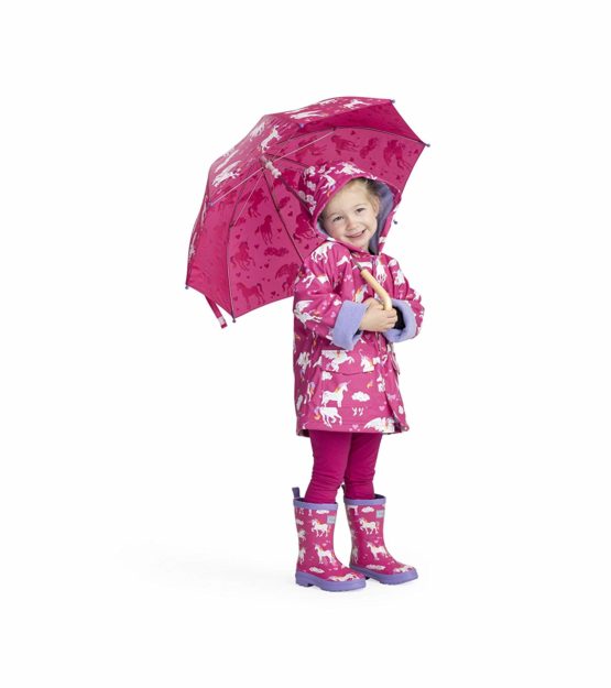 Hatley Girl's Printed Umbrella, Unicorn, One Size UK - Image 4