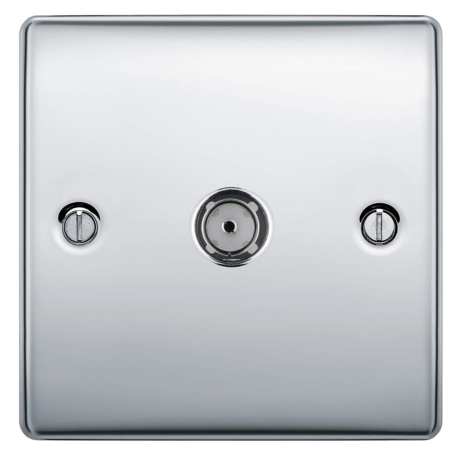 BG Electrical Single Co-Axial Socket, Polished Chrome - Image 2