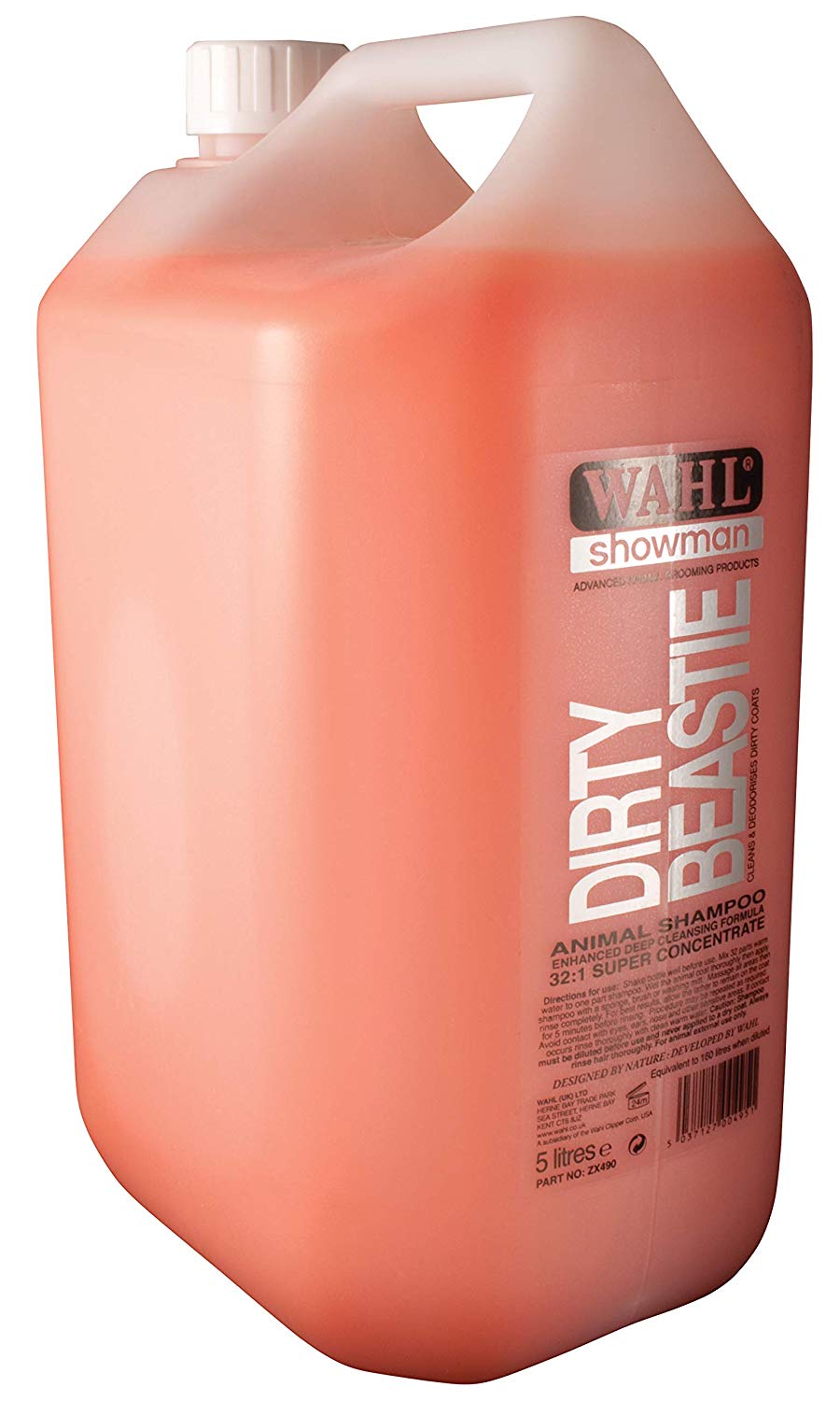 Wahl Dirty Beastie 5L Animal Shampoo, 32:1 Concentrate for Deep Cleaning Thick Matted or Dirty Coats, Removes Dirt, Grease